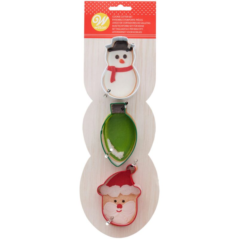 WILTON BH SNEEUW/KERSTMAN/LAMP KOEKJESUITSTEKER 3 STUKS