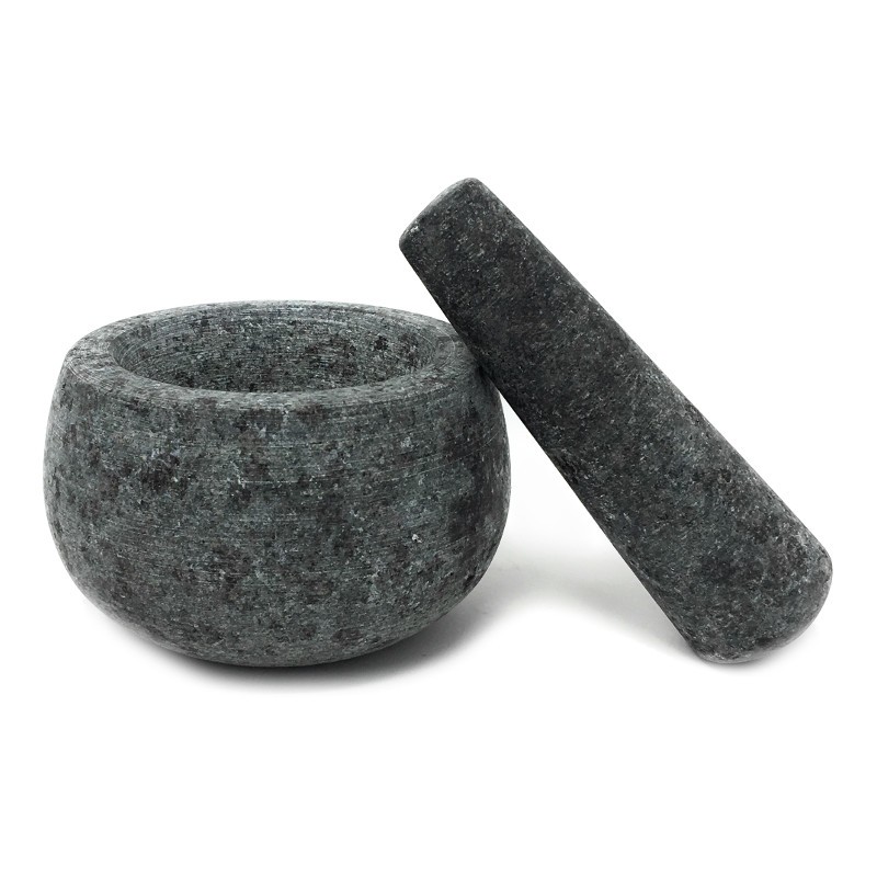 LACOR MORTIER BOULE+PILON GRANIT NOIR 12X8CM