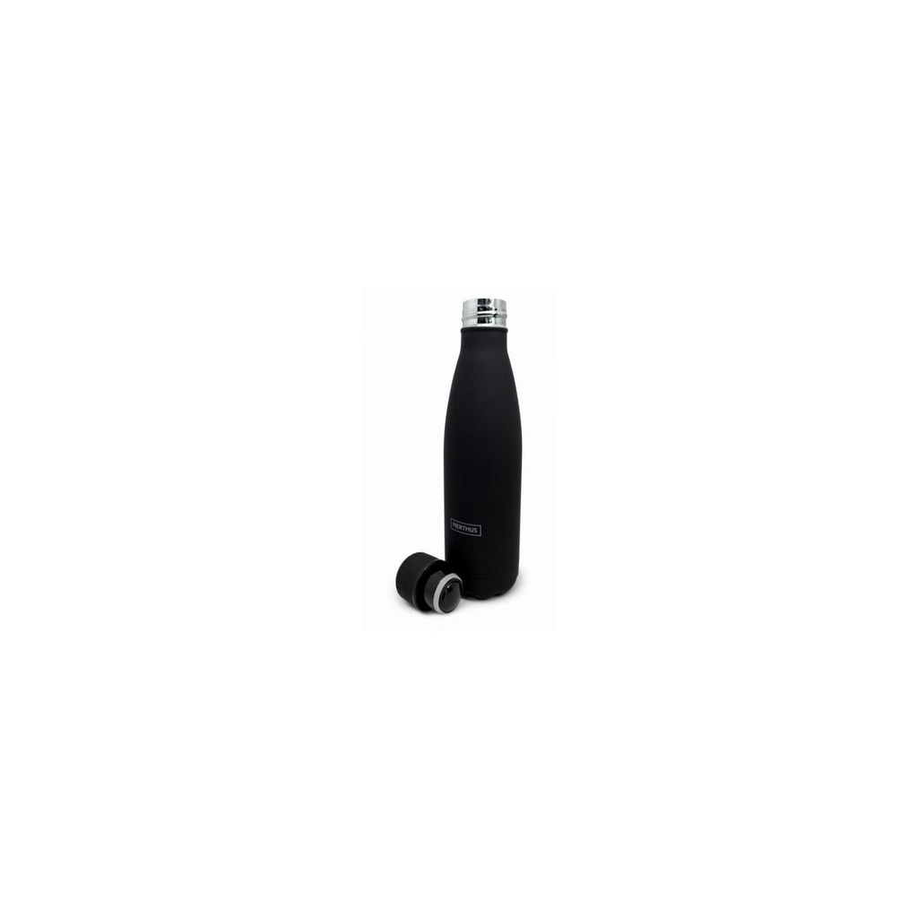 NERTHUS STAINLESS STEEL BOTTLE 500ML "BLACK" DOUBLE WALL