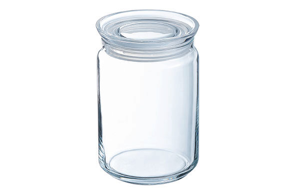 LUMINARC PURE ROUND GLASS PROVISION JAR 1.00L - WITH AIRTIGHT LID