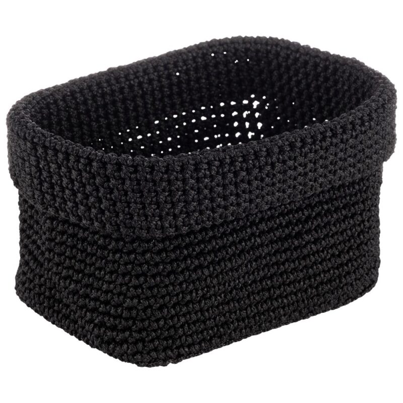 APS CORBEILLE PAIN NOIR CORDE CROCHET 24X17.5XH12CM POLYESTER
