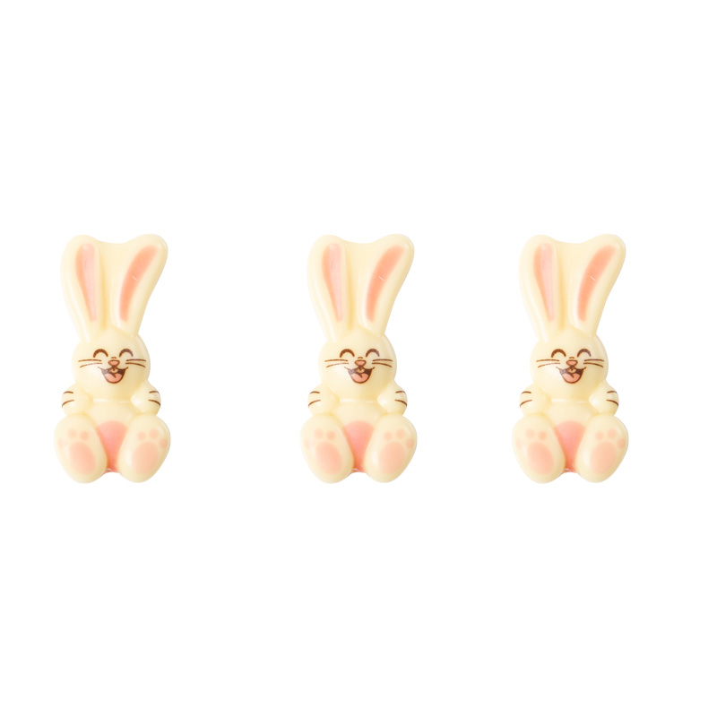 2069155 PLAQUETTE LAPIN SOURIANT RELIEF 5X2CM CHOCOLAT 150 PCES ***S/CD***