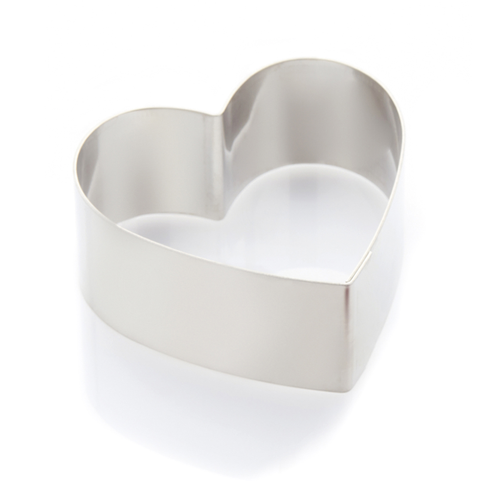 BOTTOMLESS DOME HEART IN STAINLESS STEEL 20 X 5 CM