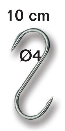 FISCHER RVS HAAK 10CM ⌀ 4 MAXIMAAL GEWICHT 45KG