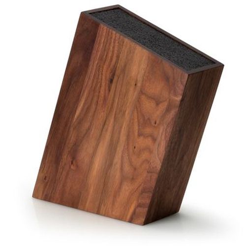 CONTINENTA DARK WALNUT INCLINED KNIFE BLOCK 28.5X20X8CM