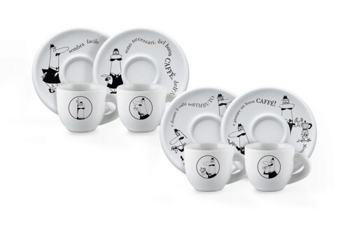BIALETTI SET OF 4 CAROSELLO MOKA CUPS 8CL