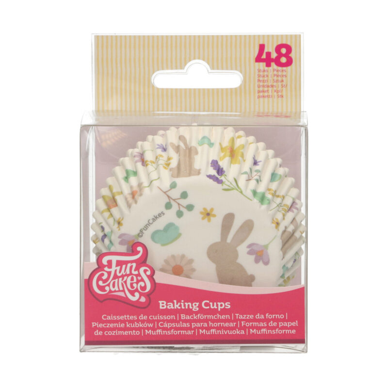 FUNCAKES RABBIT/SPRING CUPCAKE CASE 48 PCES FOST+ INCLUDED