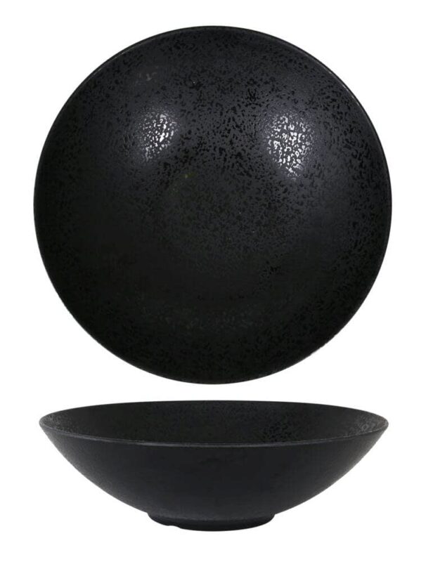 ARIZONA BLACK MELAMINE COUPE PLATE 31XH9CM