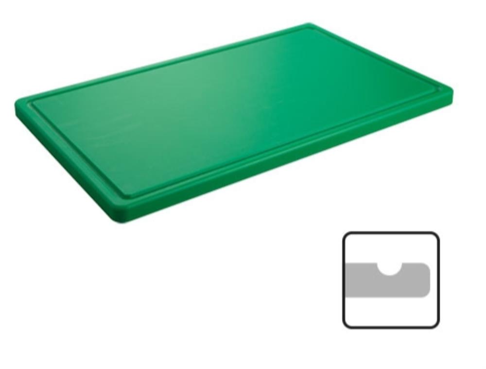 CATERCHEF PLANCHE POLY VERT 40X25X2CM A/RIGOLE