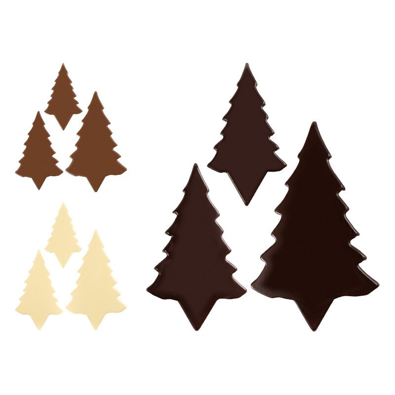 15454 SET KERSTBOMEN 6,5X10,9 - 5,4X9,5 - 4,3X8,1CM 54STKS ***OP BESTELLING***