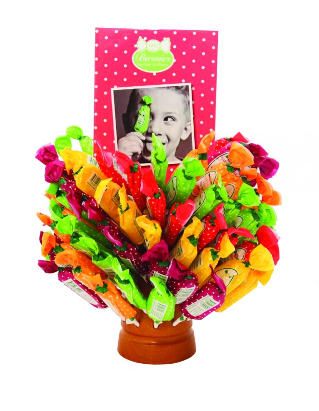 BARNIER LEGE DISPLAYSTANDAARD VOOR 100 HOUTEN LOLLIES MET KAART