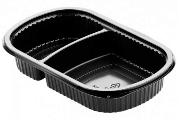DUNI * BARQUETTE PLASTIQUE 2 COMP 240X150X40MM500/250ML COLIS DE 50PCES*SCDE*
