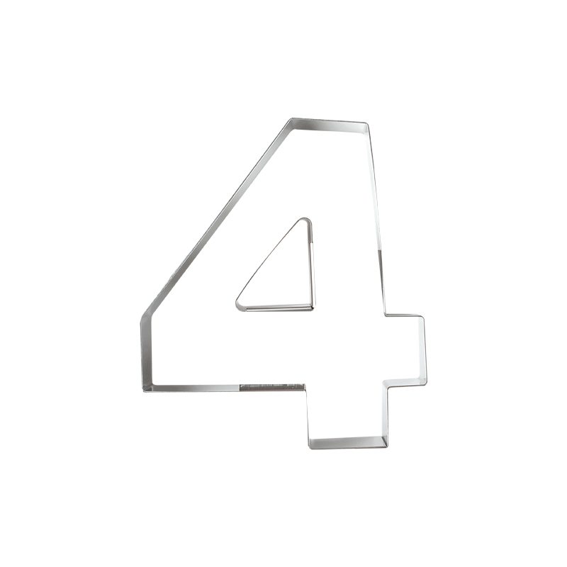 NUMBER 4 MOLD STAINLESS STEEL 20CM HT4CM