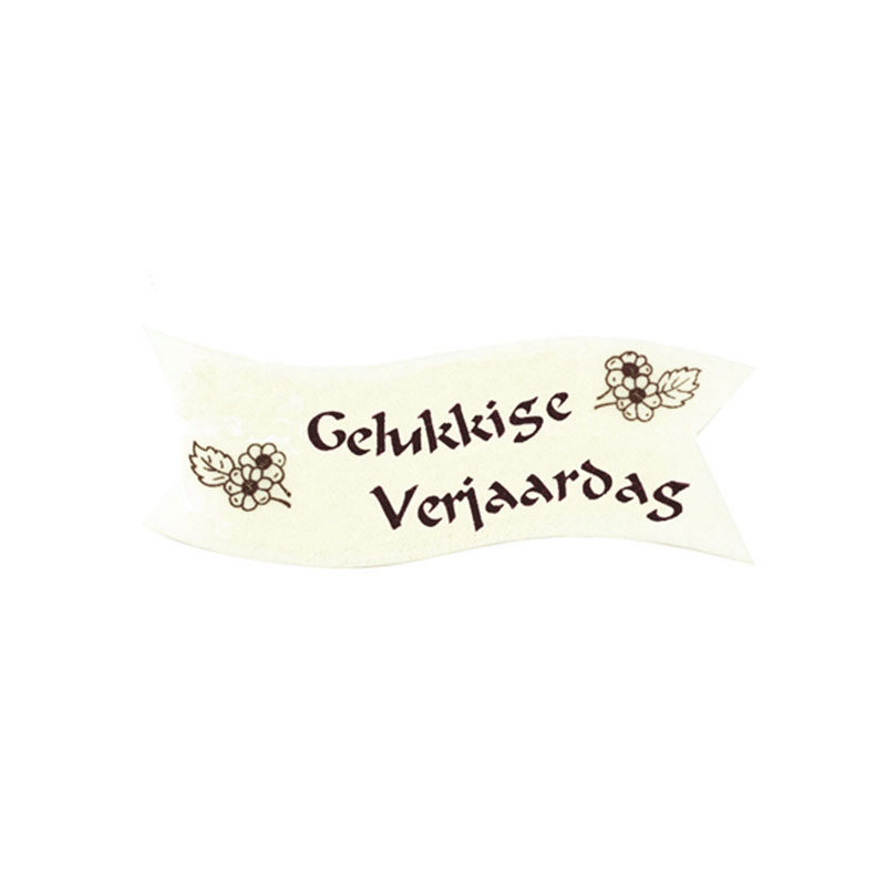 1058916 WIMPEL WIT GELUKKIGE VERJAARDAG  24 STUKKEN ***S/CDE***