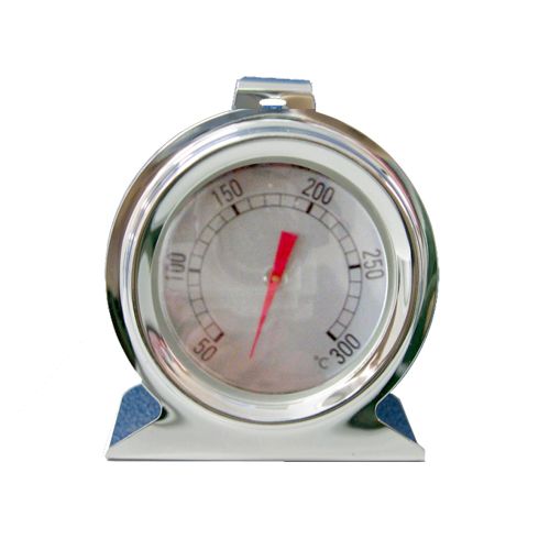 INOX OVEN THERMOMETER MET WIJZERPLAAT EN HAAKJE VAN +50° TOT 300°