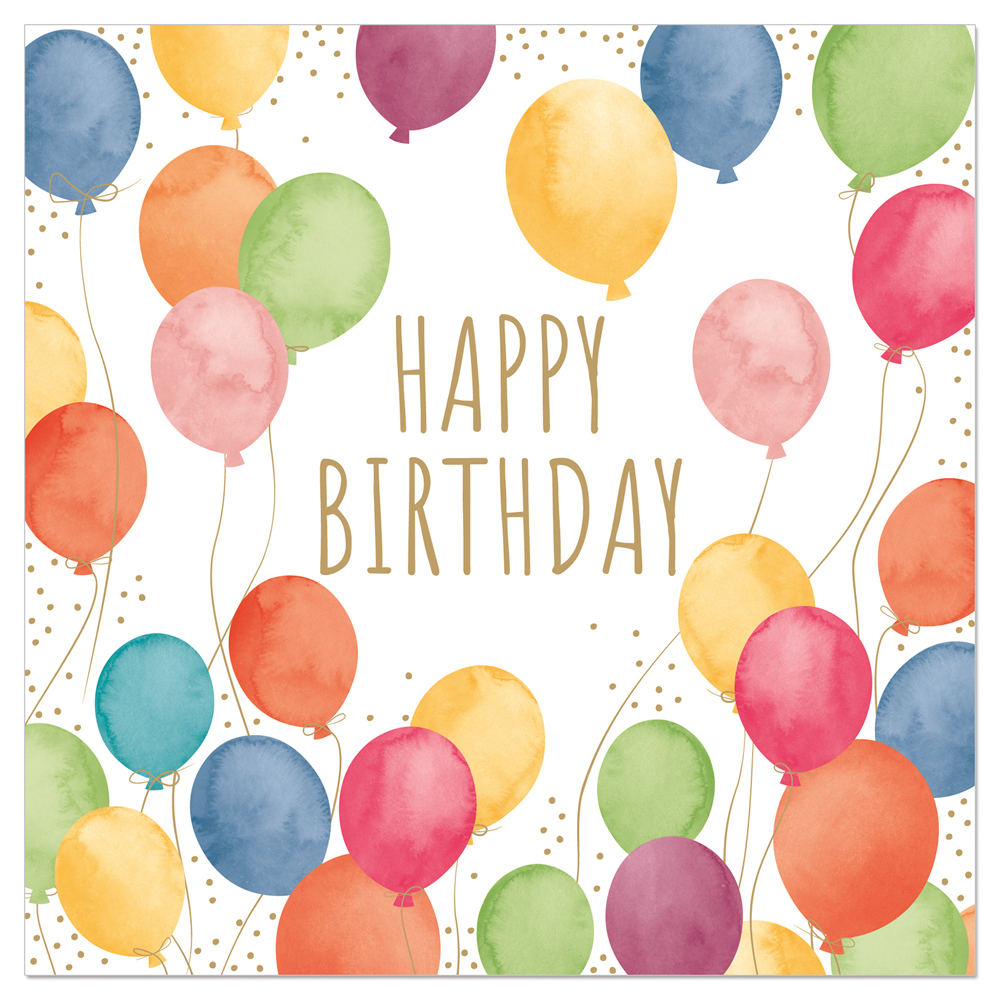 ARTEBENE SERVIETTE 33X33CM HAPPY BIRTHDAY BALLONS 20PCS