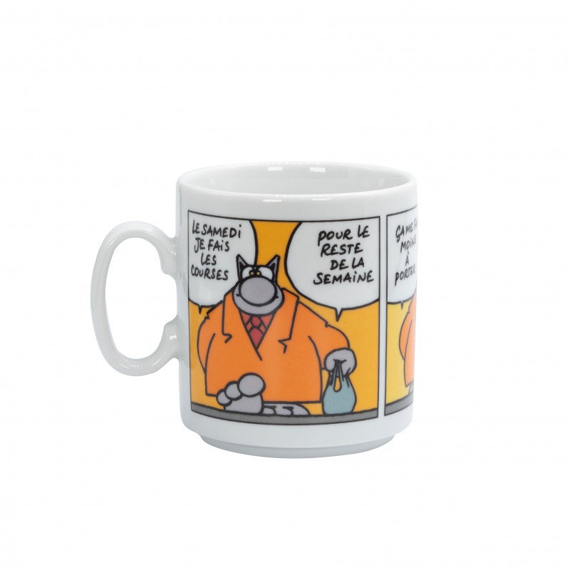 LE CHAT MUG STRIP COULEUR LE SAMEDI JE FAIS 30CL P.GELUCK