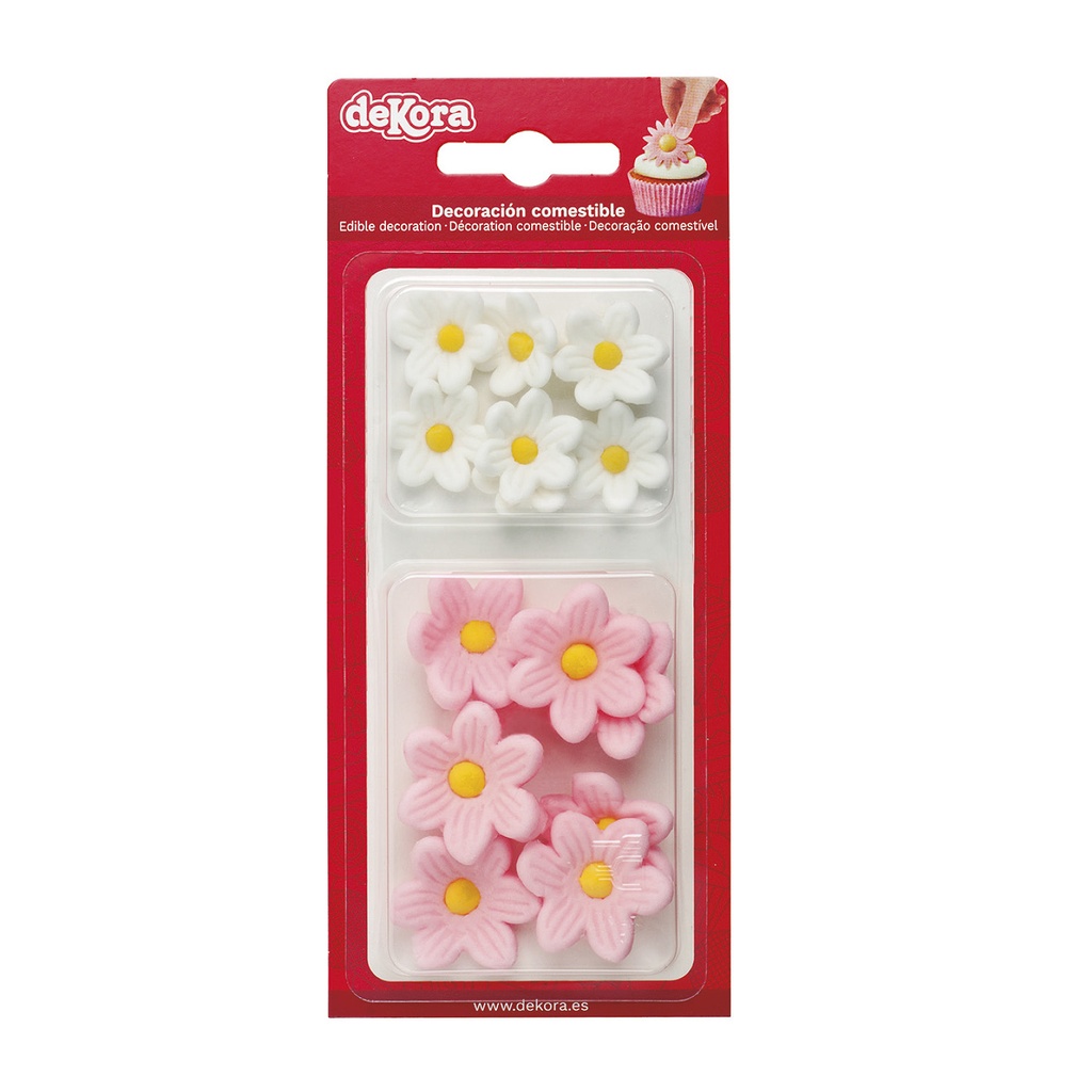 7 WHITE DAISIES AND 7 SUGAR ROSES