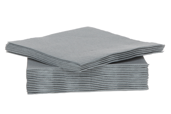 COCKTAIL SERVETTEN GRIJS 25X25CM 40 STUKKEN=PAK