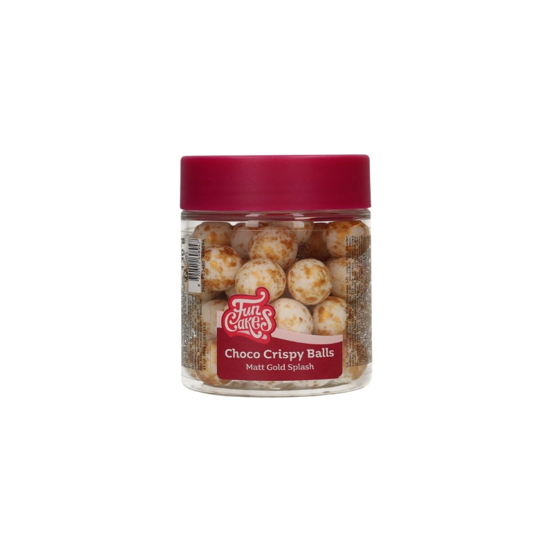 FUNCAKES CRISPY CHOCOLATE BALLS MATTE SPLASH GOLD 130GR