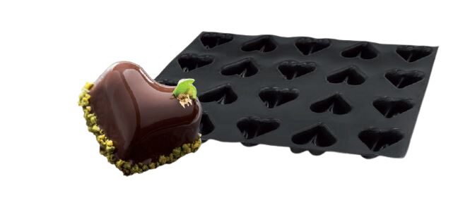 *FF* FP-01136 FLEXIPAN® ORIGINE MINI COEUR BOMBE 60X40 CM 70EMP 4,1X3,8CM H1,6CM VOL 15ML