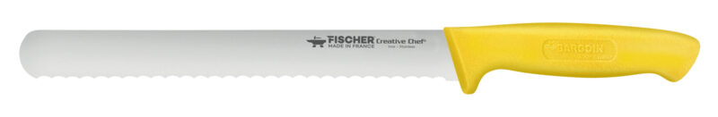 FISCHER 28CM RUSH/GENOISE SAW KNIFE YELLOW HANDLE 4480-28