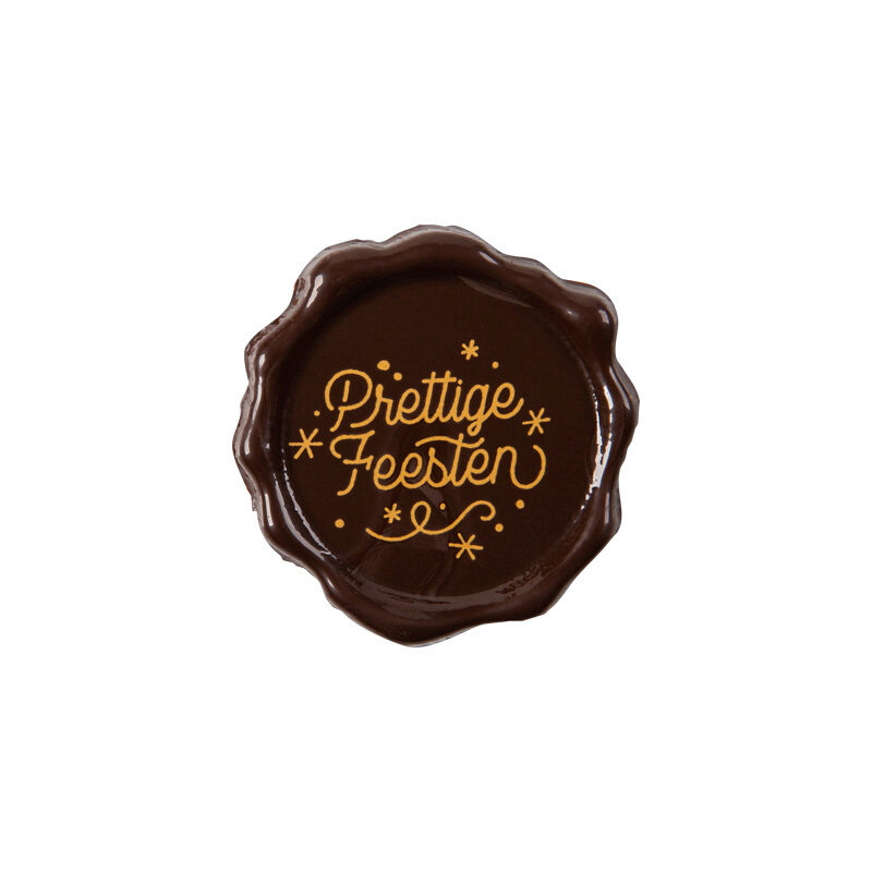 2015852 PRETTIGE FEESTEN DARK CHOCOLATE STAMP 38MM 120 PCES ***S/CD***