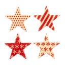 15483 STER MET RODE KERSTMOTIEVEN 5,5CM 60PCES ***OP/ORDER***