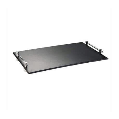 APS BLACK MELAMINE TRAY GN1/1 53X32.5 STACKABLE WITH HANDLES