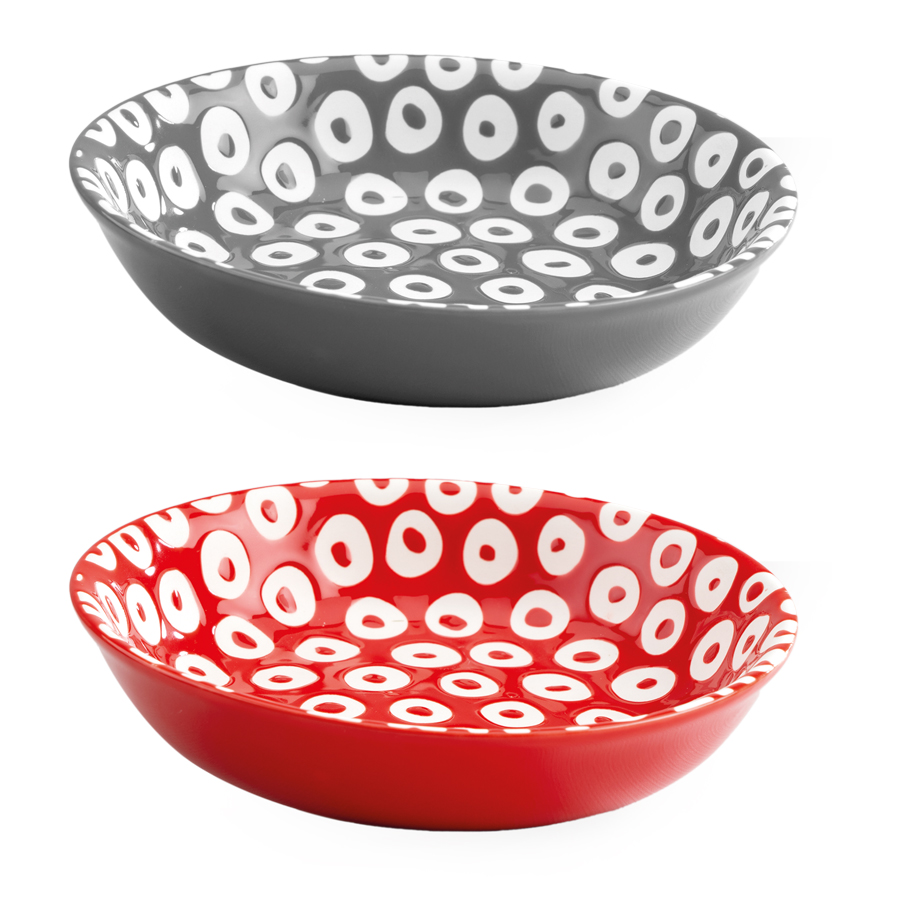 ASSIETTE RONDE ROUCHINETTE ROUGE OU GRIS Ø14CM H3,5CM