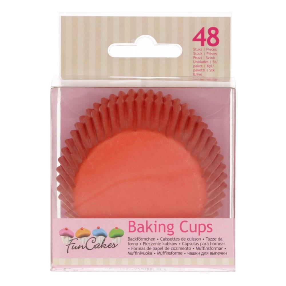 FUNCAKES ORANGE CUPCAKE CASE 48 PCES FOST+ INCLUDED