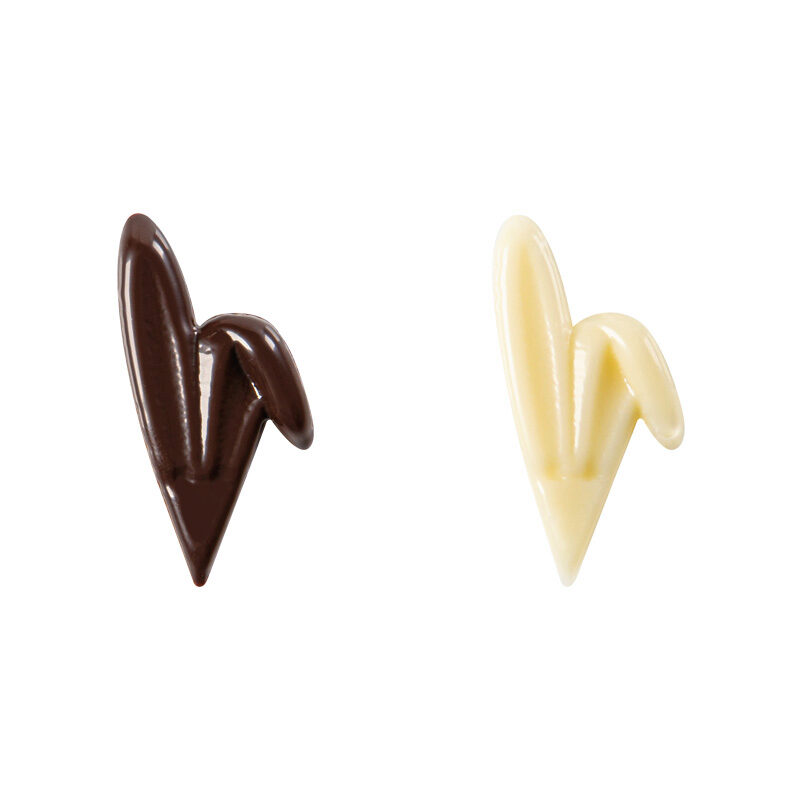 2069124 KONIJNENOOR BLOK OP STOKJE 36X19MM PURE & WITTE CHOCOLADE 200 STUKS