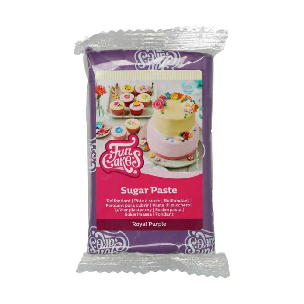 FUNCAKES DARK PURPLE SUGAR PASTE 250GR