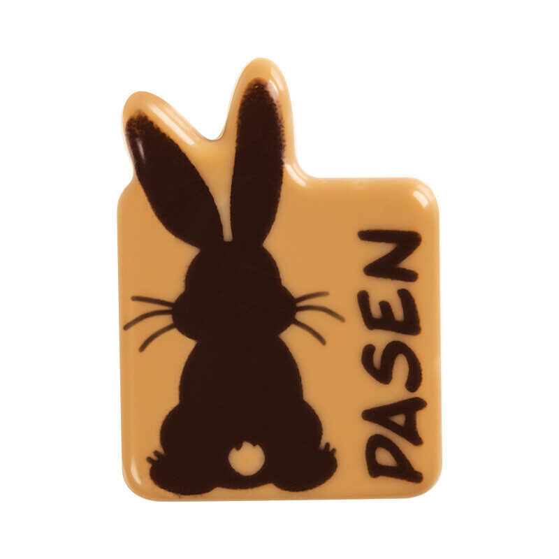 2069473 PLAQUETTE PASEN LAPIN DE DOS 35X25MM CHOCOLAT CARAMEL 120 PCES ***S/CDE***