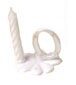 CHIFFRES + SOCLE PLASTIQUE N°0 BLANC ET OR +BOUGIE  PAQUET DE 10 PCES