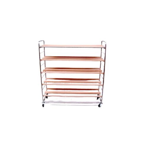 RAYON PAIN DOUBLE STRUCTURE INOX 5 ETAGE BOIS BIAS120X55HT155CM