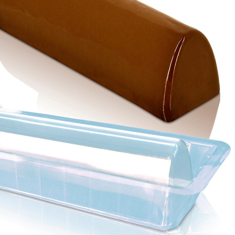 BUB41 SMOOTH ARCH LOG MOULD IN PVC 50.9X7X8CM 12PCS