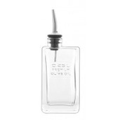 LUIGI BORMIOLI RECTANGULAR BOTTLE "PREMIUM OLIVE" 0.25L GLASS W/ POURING SPOUT