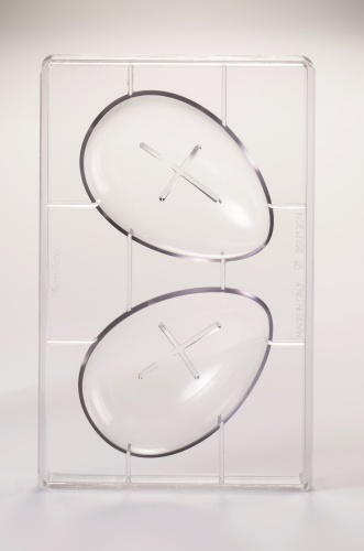 MOULE 2 DEMI OEUF UNI POLY 150GRCOQUILLE HT130MM-BASE90MM