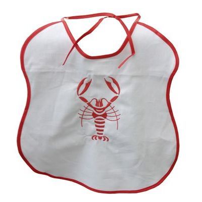 BAVOIR HOMARD BRODE PM 50X45CM LACET