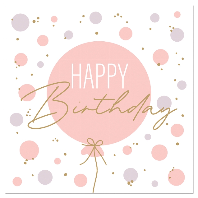 ARTEBENE SERVIETTE 33X33CM BALLON NUDE HAPPY BIRTHDAY 20PCS