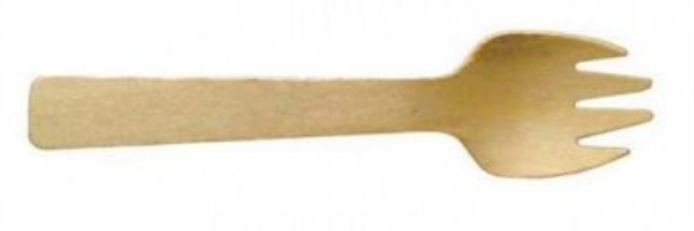 MINI SPORK COMBI FOURCHETTE/CUILLERE EN BOIS  105MM COLIS DE 100PC