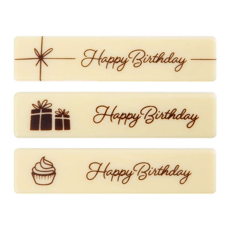 2067004 PLAATJE HAPPY BIRTHDAY 10X2,2CM 60PCS ***OP/ORDER***