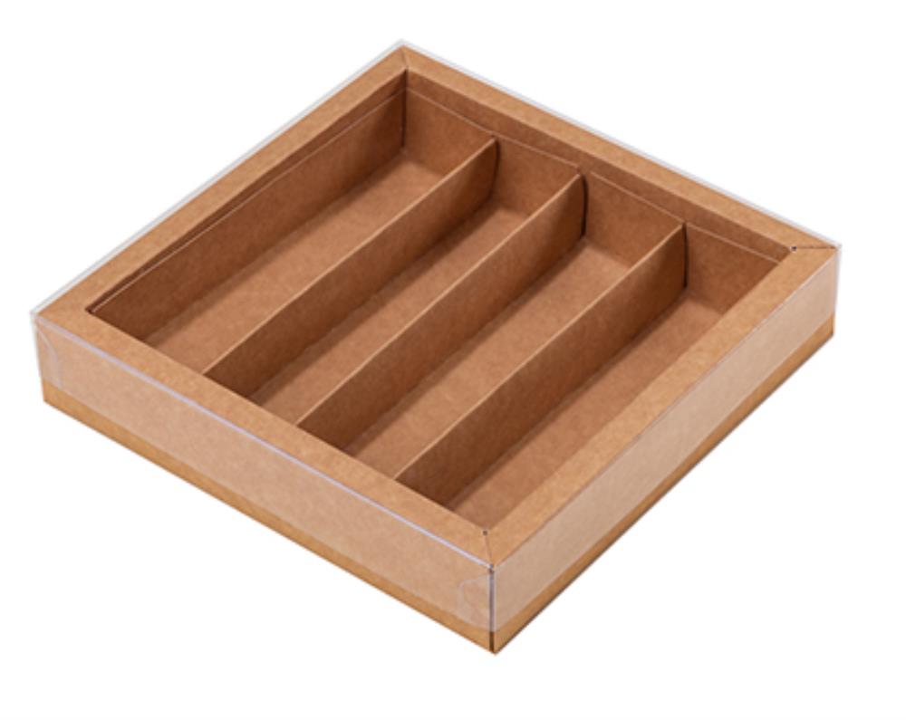 KRAFT DOOS 4 VAKKEN 145X145X33MM KARTON 24 STUKS