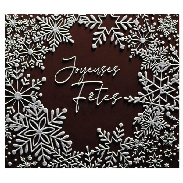 087100 PCB END CAPS CN WITH JOYEUSES FÊTES RELIEF 8.5X7.5 CM 72PCS ***ON ORDER***