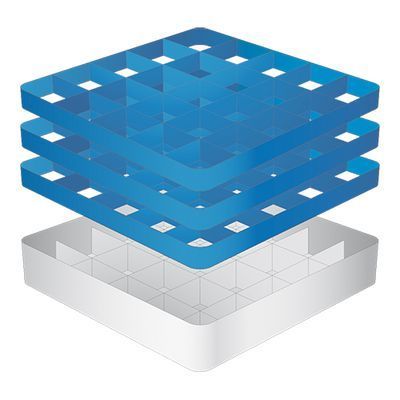 CATERRACKS CASIER 25 COMP+3 REHAUSSES 50X50XH22CM