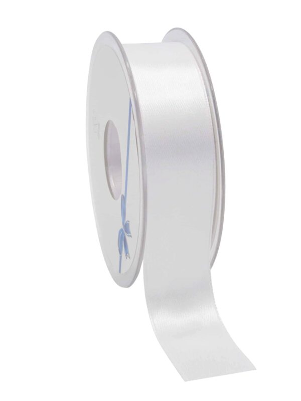 RUBAN DOUBLE FACE SATIN BLANC 25MM X 25M 