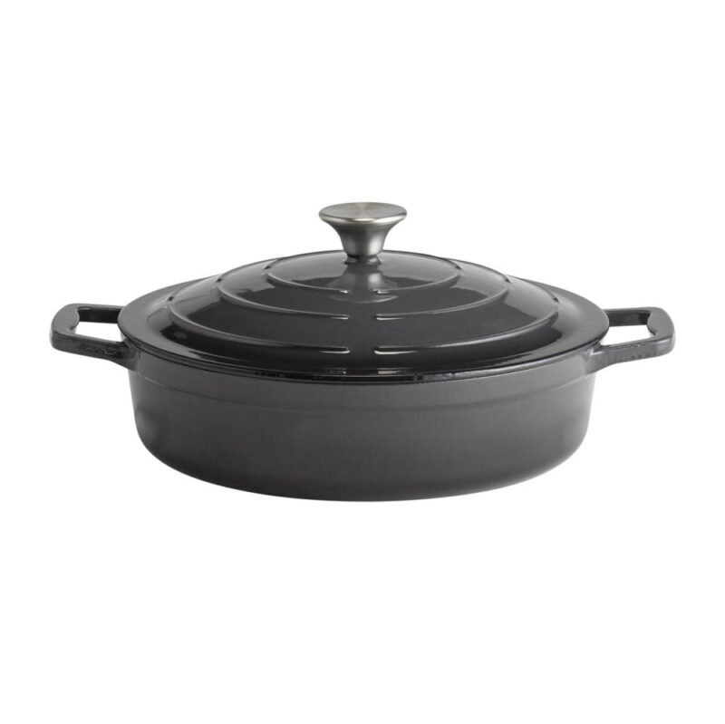 APS LAGE SUDDERPOT 28CM ZWART C/C & DEKSELHOUDER