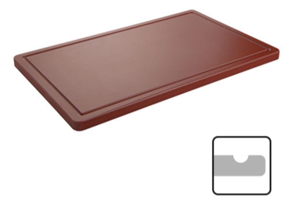 CATERCHEF POLY BORD GN1/1 BRUIN 53X32.5X2CMA/RASTER