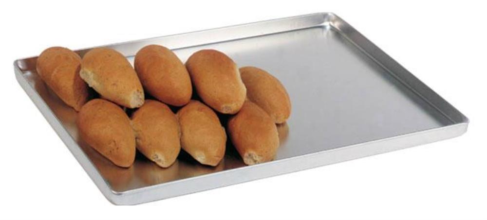 SILVER MATTE ALUMINUM TRAY 48X32XH2CM 90° PLEATED EDGE